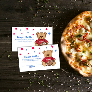 Carte D'accompagnement Tout vedette ours football couche loto Baby Shower