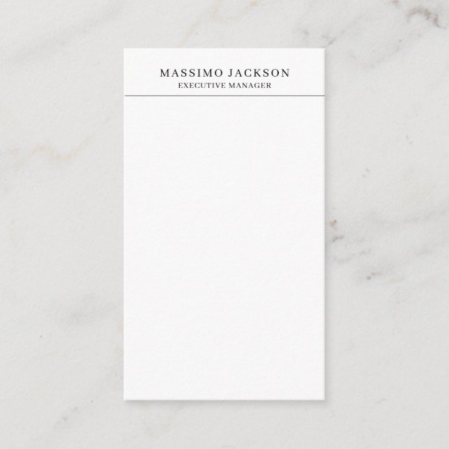 Carte D'accompagnement Trendy Modern Plain Black & White Professional (Devant)