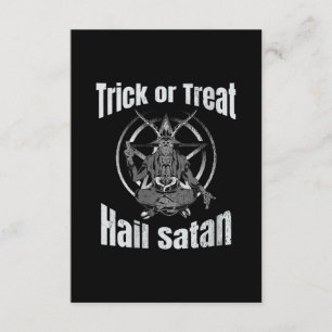 Carte D'accompagnement Trick ou traiter la grêle Satan Pentagram Chèvre