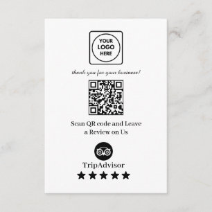 Carte D'accompagnement TripAdvisor QR Lien de révision d'entreprise
