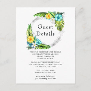 Carte D'accompagnement Tropical Aloha Summer Beach Wedding Détails du cli