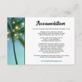 Carte D'accompagnement Tropical Beach Lights Ombre Mariage Hébergements