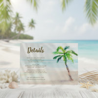 Tropical Beach Palm Tree Mariage d'informations in