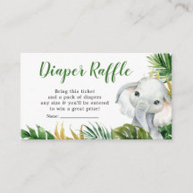 Tropical Elephant Boy Baby shower Déchets Raffle