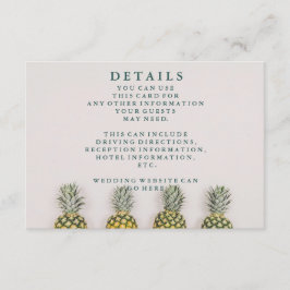 Carte D'accompagnement Tropical Feuille Pineapple Hawaiian Mariages Détai