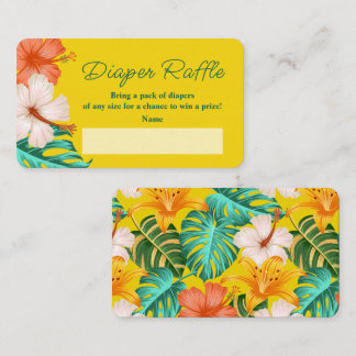 Carte D'accompagnement Tropical Floral Hawaiian Aloha Baby Diaper Raffle