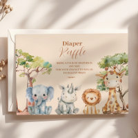 Tropical Jungle Safari Animaux Garçon Tirage au So