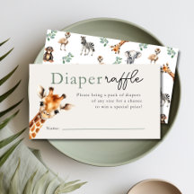 Tropical Jungle Safari Baby shower Déchets Raffle