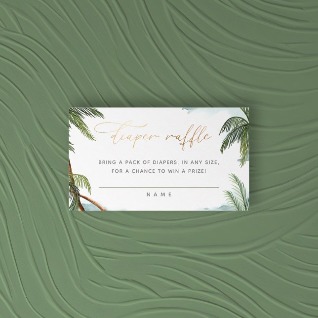 Carte D'accompagnement Tropical Palm Trees Baby shower Déchets Raffle (Créateur téléchargé)