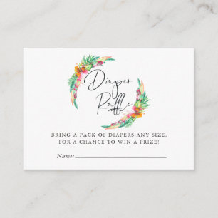 Carte D'accompagnement Tropical Summer Beach Baby shower Déchets Raffle