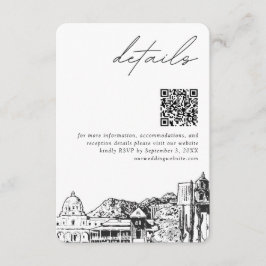 Carte D'accompagnement Tucson Mariage Détails modernes Code QR