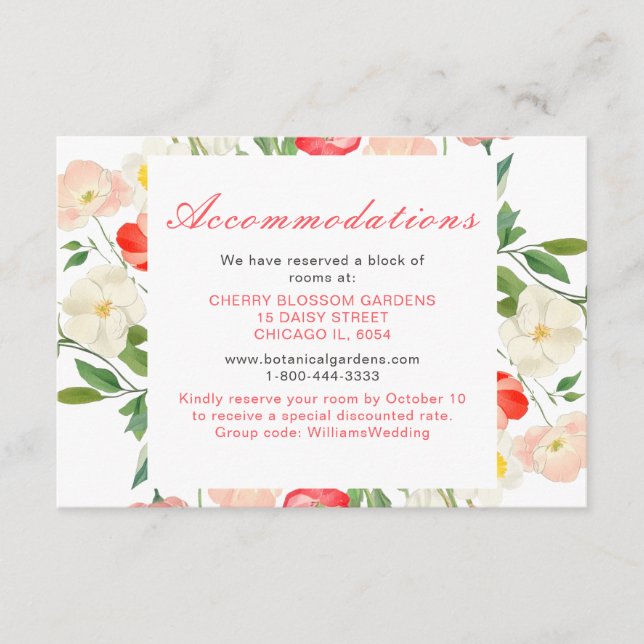 Carte D'accompagnement Tulipes et Daffodils Mariage de printemps (Devant)