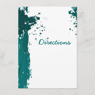 Carte D'accompagnement Turquoise peinture verte - Directions