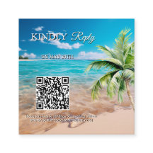 Turquoise Tide Tropical Beach Wedding Code QR RSVP