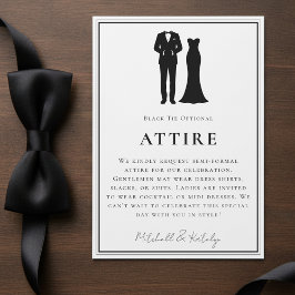 Carte D'accompagnement Tuxedo & Dress Minimal Border White Wedding Attire