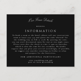 Carte D'accompagnement Tuxedo Formal Classic Calligraphie Détails du Mari