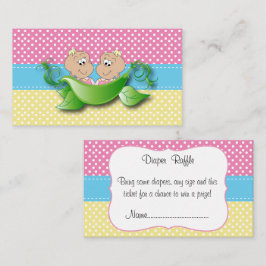 Carte D'accompagnement Twin Baby Girls - Deux Pois Dans Un Raffle De Papi