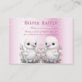 Carte D'accompagnement Twin Ducks Baby shower Floral rose