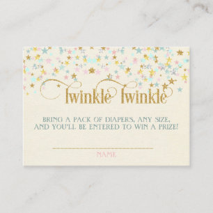 Carte D'accompagnement Twinkle Little Star Baby shower Déchets Raffle
