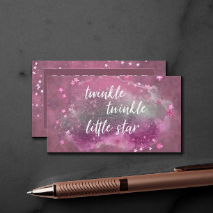 Carte D'accompagnement Twinkle Little Star   Brochure rose gris foncé