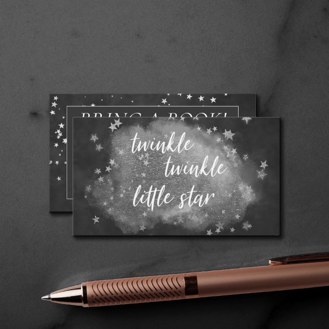 Carte D'accompagnement Twinkle Little Star | Gris monochrome Apportez un  (Créateur téléchargé)