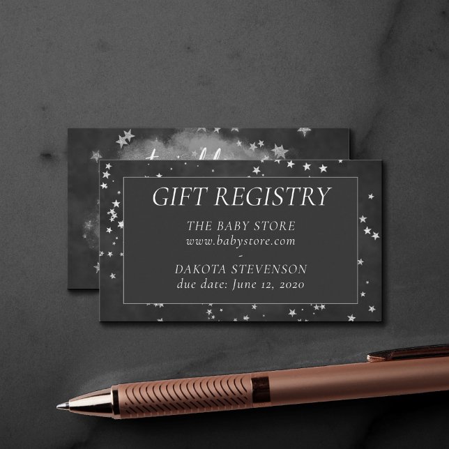 Carte D'accompagnement Twinkle Little Star | Registre de douche monochrom (Créateur téléchargé)