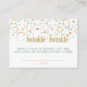 Carte D'accompagnement Twinkle Little Stars Twins Diaper Raffle
