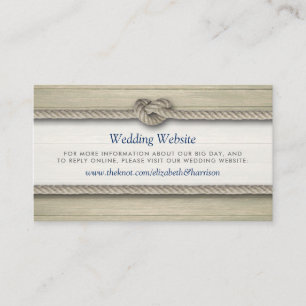 Carte D'accompagnement Tying The Knot Rustic Beach Wedding Website Insert