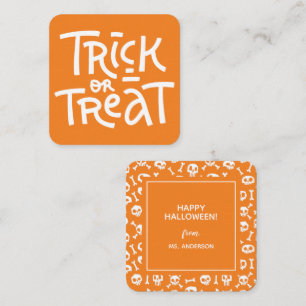 Carte D'accompagnement Typographie Cute Moderne Tri Ou Traiter Halloween