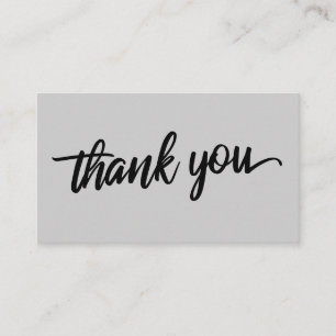 Carte D'accompagnement Typographie de script minimal gris clair Merci