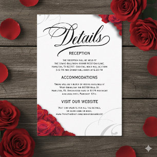 Carte D'accompagnement Typographie de script Roses rouges Détails