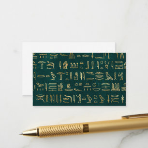 Carte D'accompagnement Typographie égyptienne d'or Hiéroglyphes Égypte
