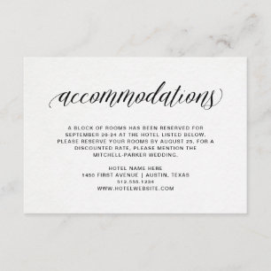 Carte D'accompagnement Typographie élégante sur aquarelle   Hébergements