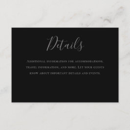 Carte D'accompagnement Typographie Gris noir Détails du Mariage