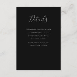Carte D'accompagnement Typographie Gris noir Détails du Mariage