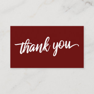 Carte D'accompagnement Typographie minimaliste du script Merci rouge Bour