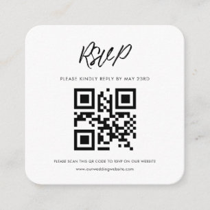 Carte D'accompagnement Typographie moderne code QR réponse RSVP