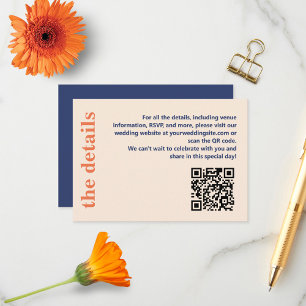 Carte D'accompagnement Typographie moderne en gras Détails du Mariage