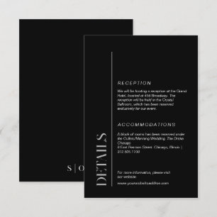 Carte D'accompagnement Typographie moderne en noir et blanc