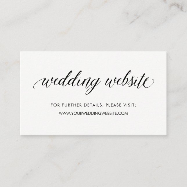 Carte D'accompagnement Typographie moderne simple | Site Web mariage Insé (Devant)