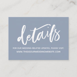 Carte D'accompagnement Typographie simple Dusty Blue Détails du Mariage