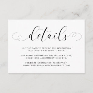 Carte D'accompagnement Typographie simple minimaliste élégante Mariage mo