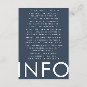 Carte D'accompagnement Ultra moderne Gras Gros Monogramme Marine Mariage