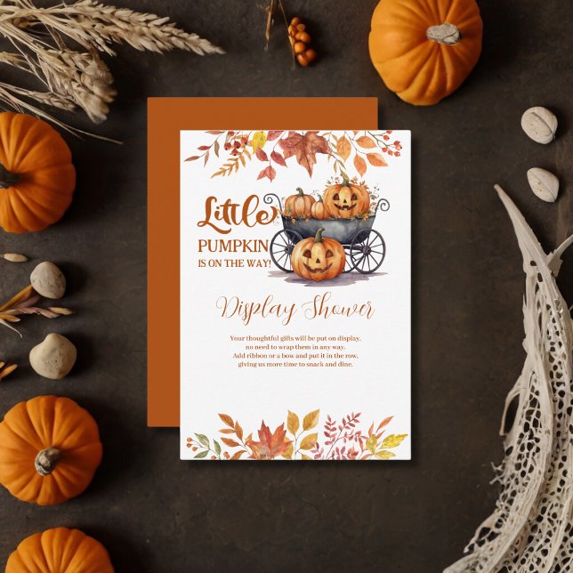 Carte D'accompagnement Un Baby shower Automne D'Halloween Un Peu Citrouil (Créateur téléchargé)