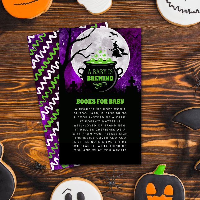 Carte D'accompagnement Un bébé brasse le livre de Baby shower d'Halloween (Créateur téléchargé)