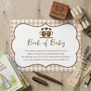 Carte D'accompagnement Un bébé est en préparation Apportez un livre au li