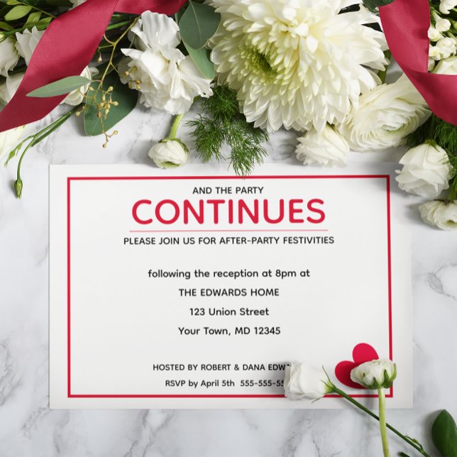 Carte D'accompagnement Un coeur rouge moderne et minimal après la fête (Créateur téléchargé)