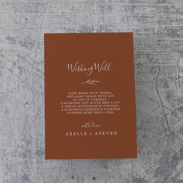 Carte D'accompagnement Un Mariage en terre cuite à feuilles minimes veut  (Créateur téléchargé)
