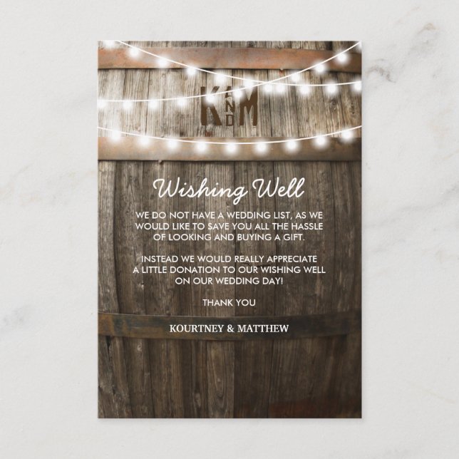 Carte D'accompagnement Un mariage qui veut bien canon rustique (Devant)