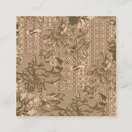 Carte D'accompagnement Un motif floral vintage avec desi marron complexe